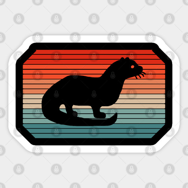 Vintage marten badger predator sea otter design Sticker by FindYourFavouriteDesign